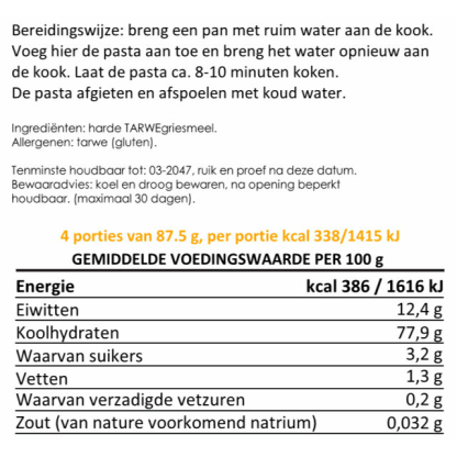 Macaroni 10 porties, 25 jaar houdbaar gevriesdroogd noodrantsoen - Afbeelding 2