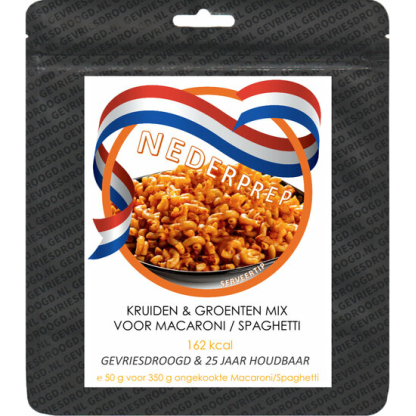 Macaroni kruiden & groente mix voor 350 g macaroni | gevriesdroogd 25 jaar houdbaar noodrantsoen | NEDERPREP - Afbeelding 3
