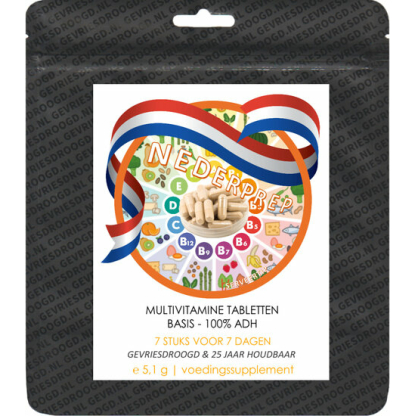 Multivitaminen tabletten 100% ADH voor 7 dagen | gevriesdroogd 25 jaar houdbaar noodrantsoen | NEDERPREP - Afbeelding 3