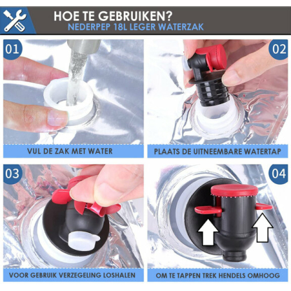 Nederprep 18 liter (mylar) leger waterzak voor 5 jaar waterrantsoen opslag - Afbeelding 2
