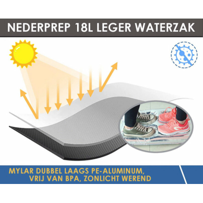 Nederprep 18 liter (mylar) leger waterzak voor 5 jaar waterrantsoen opslag - Afbeelding 4