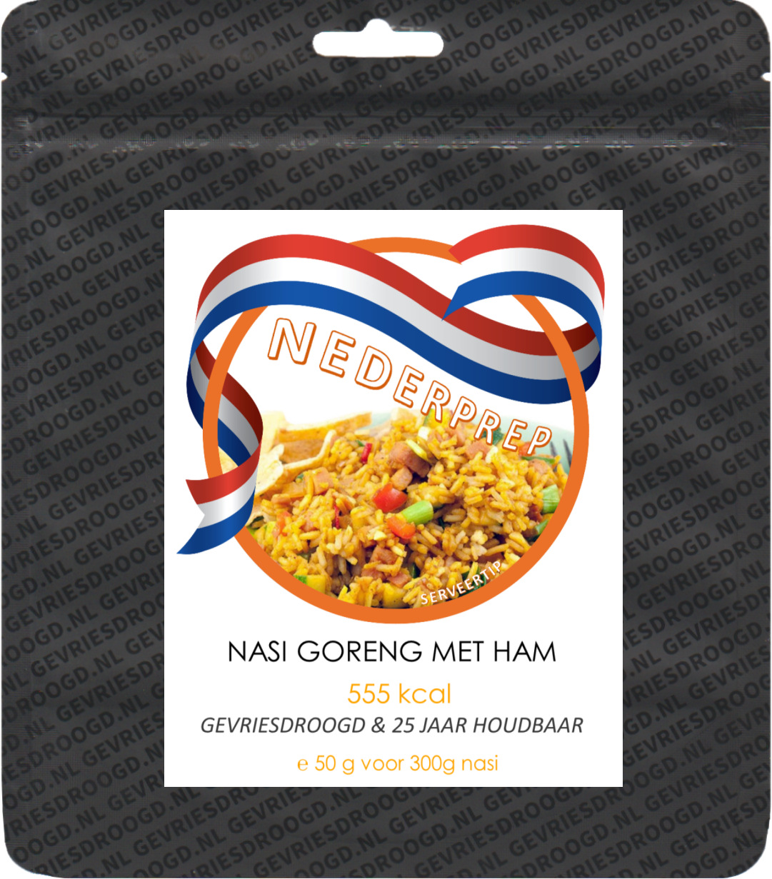 Nasi goreng met ham | 25 jaar houdbaar gevriesdroogd noodrantsoen | NEDERPREP - Afbeelding 3