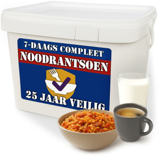 Tip: compleet 7 daags NL noodrantsoen 25jr houdbaar | 2.000 Kcal per dag