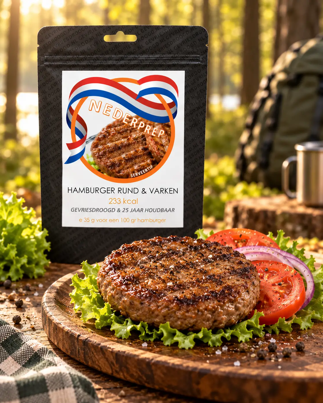Hamburger rund & varken – serveersuggestie