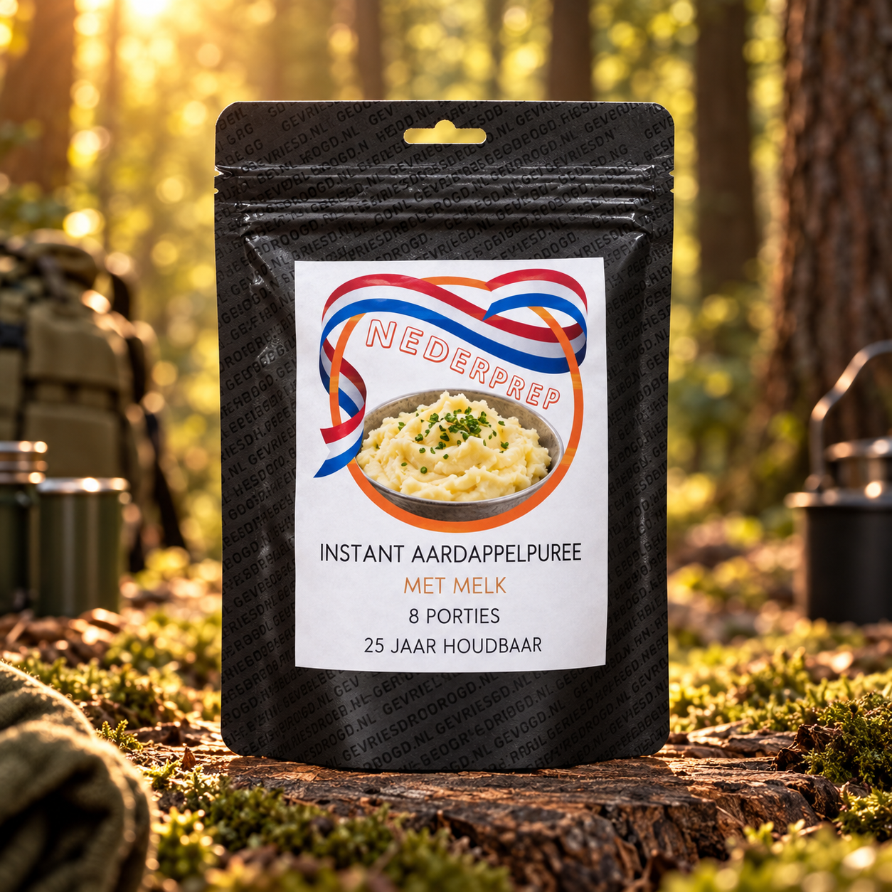 Instant aardappelpuree met melk, 8 porties | 25 jaar houdbaar gevriesdroogd noodrantsoen