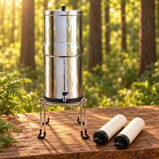RVS waterfilter compleet met standaard