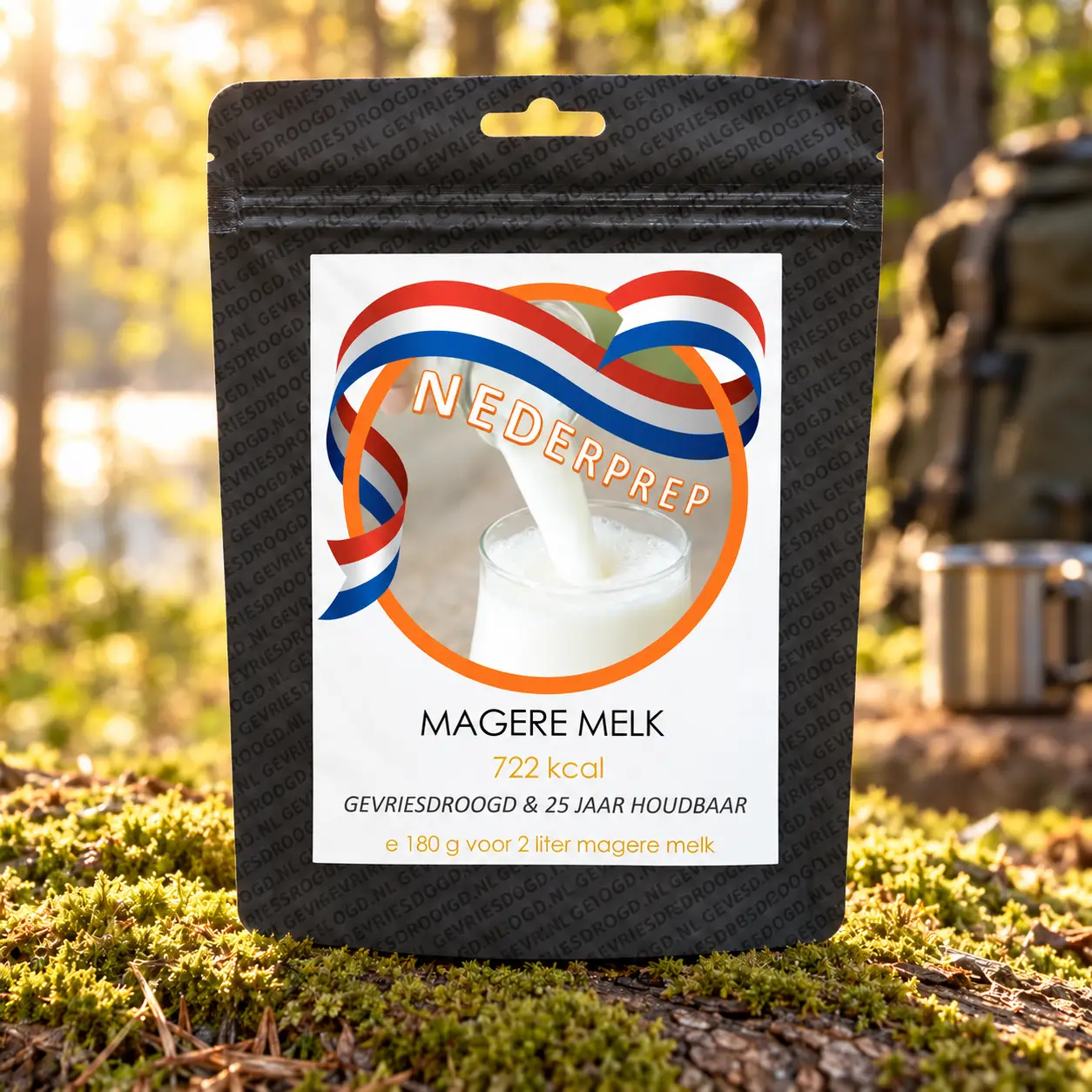 Melkpoeder voor 10 glazen melk | gevriesdroogd 25 jaar houdbaar noodrantsoen | NEDERPREP